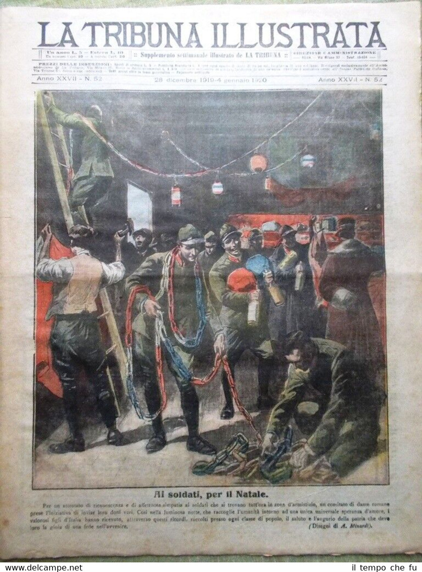 La Tribuna Illustrata 4 Gennaio 1920 Natale Soldati Armistizio Cenone …
