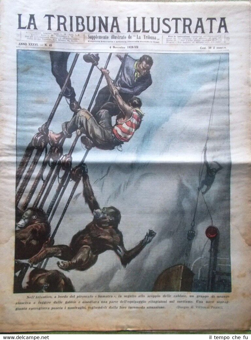 La Tribuna Illustrata 4 Novembre 1928 Graf Zeppelin Era Fascista …