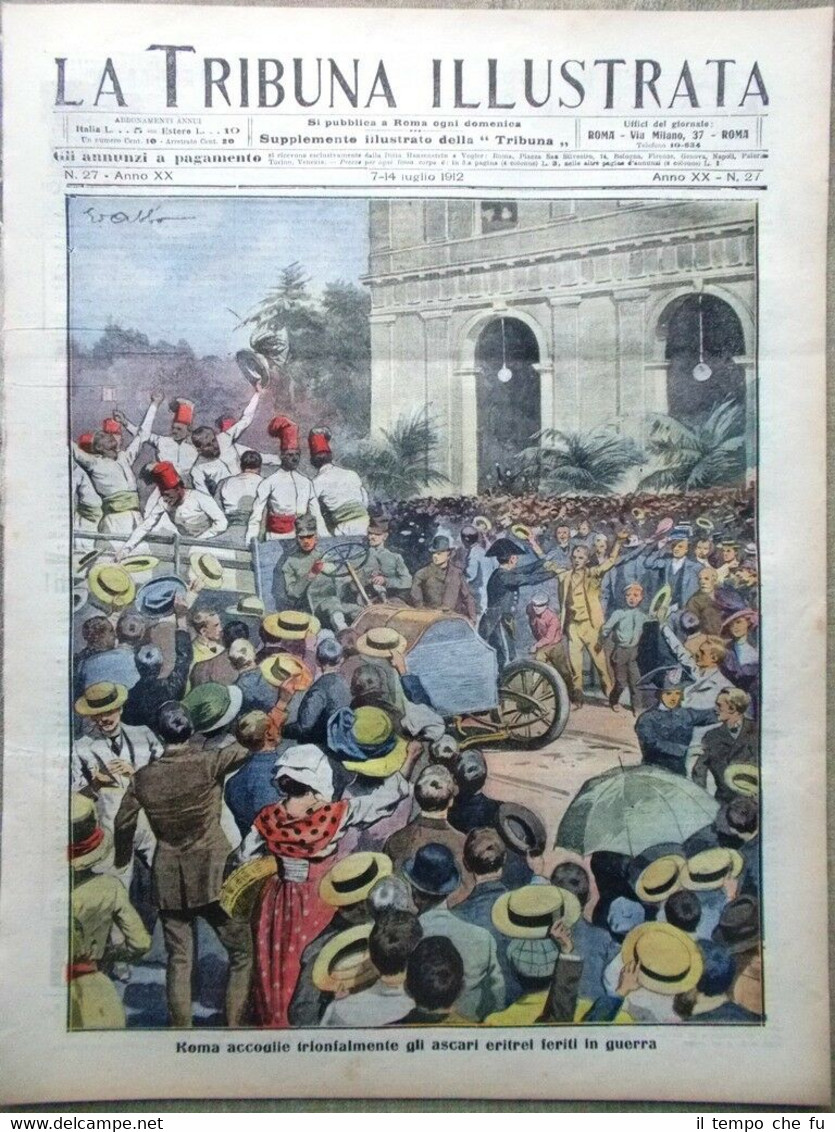 La Tribuna Illustrata 7 Luglio 1912 Fiori a Parigi Rodi …