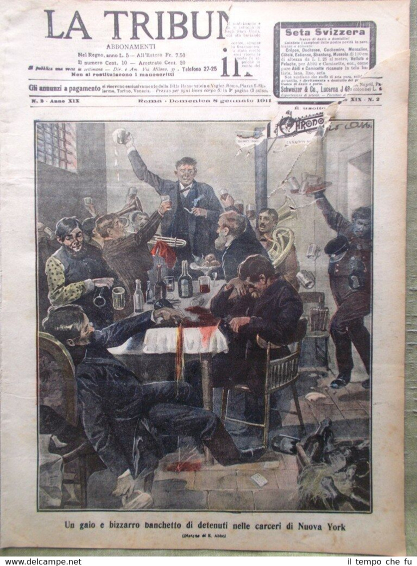 La Tribuna Illustrata 8 Gennaio 1911 Carceri New York Laffont …