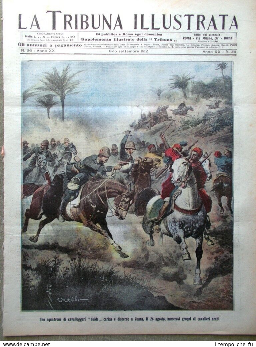 La Tribuna Illustrata 8 Settembre 1912 Barilari Massenet Dardanelli Tripolitania