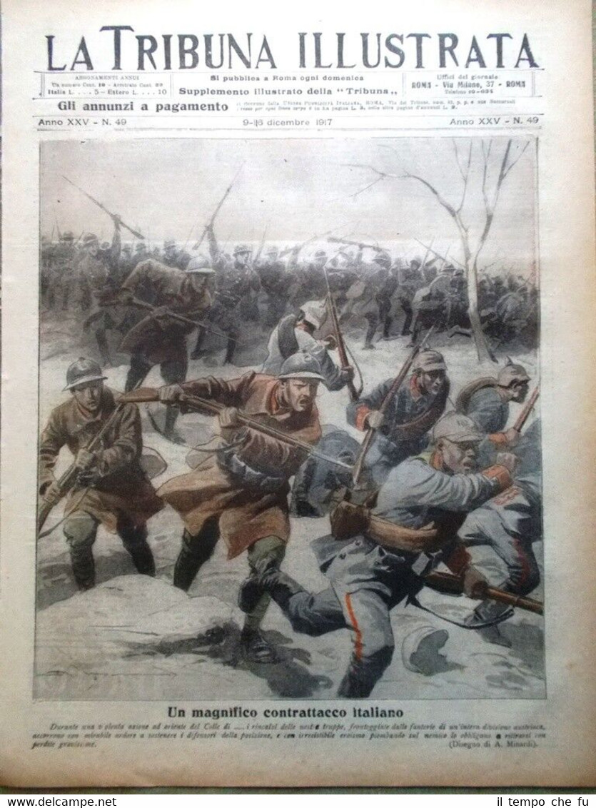 La Tribuna Illustrata 9 Dicembre 1917 WW1 Piccardia Polacchi Franchet …