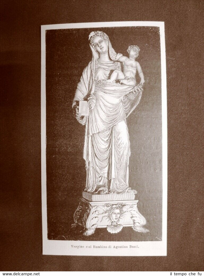 La Vergine col Bambino Statua di Agostino Busti Stampa dle …