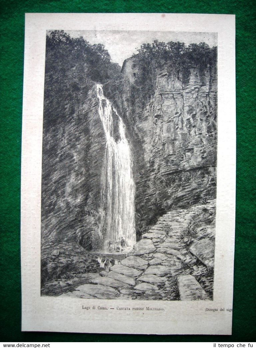 Lago di Como nel 1882 - Cascata presso Moltrasio