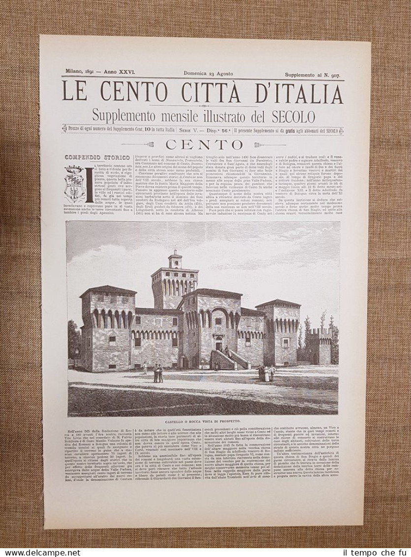 Le Cento Città d'Italia 23 agosto 1891 Cento Il Secolo …