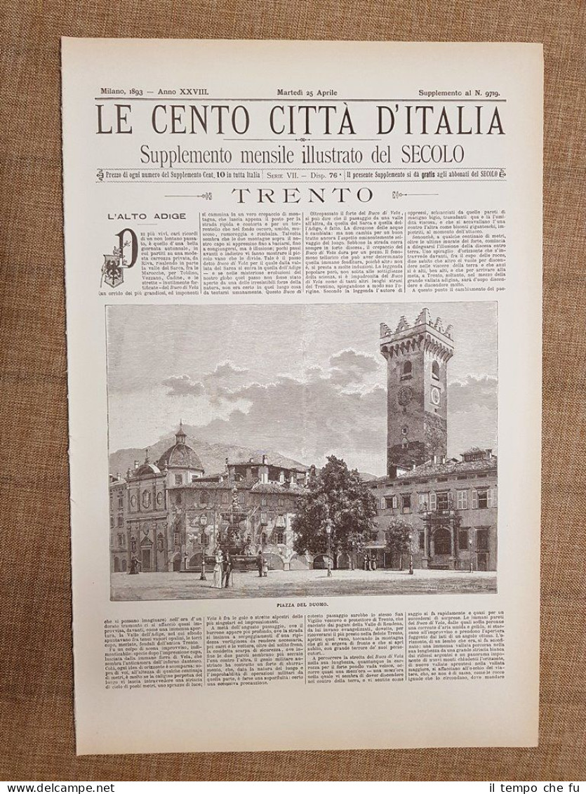 Le Cento Città d'Italia 25 aprile 1893 Trento Il Secolo …