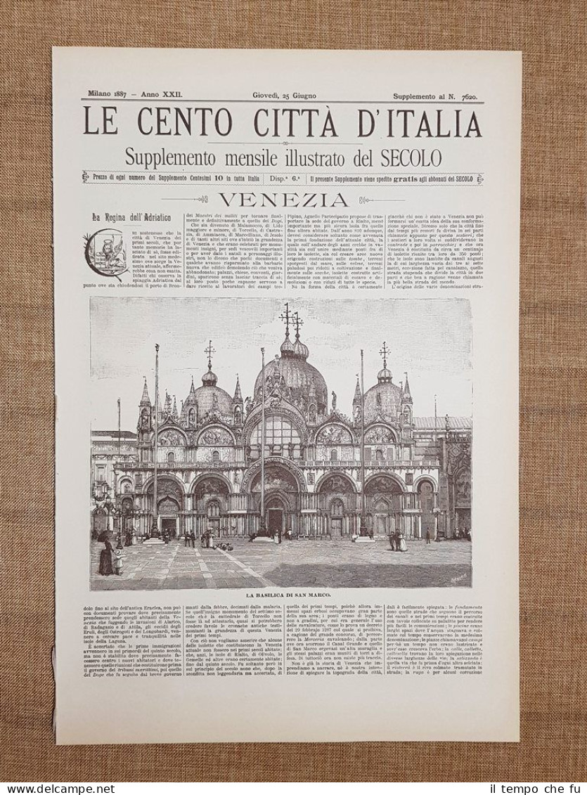 Le Cento Città d'Italia 25 giugno 1887 Venezia Il Secolo …