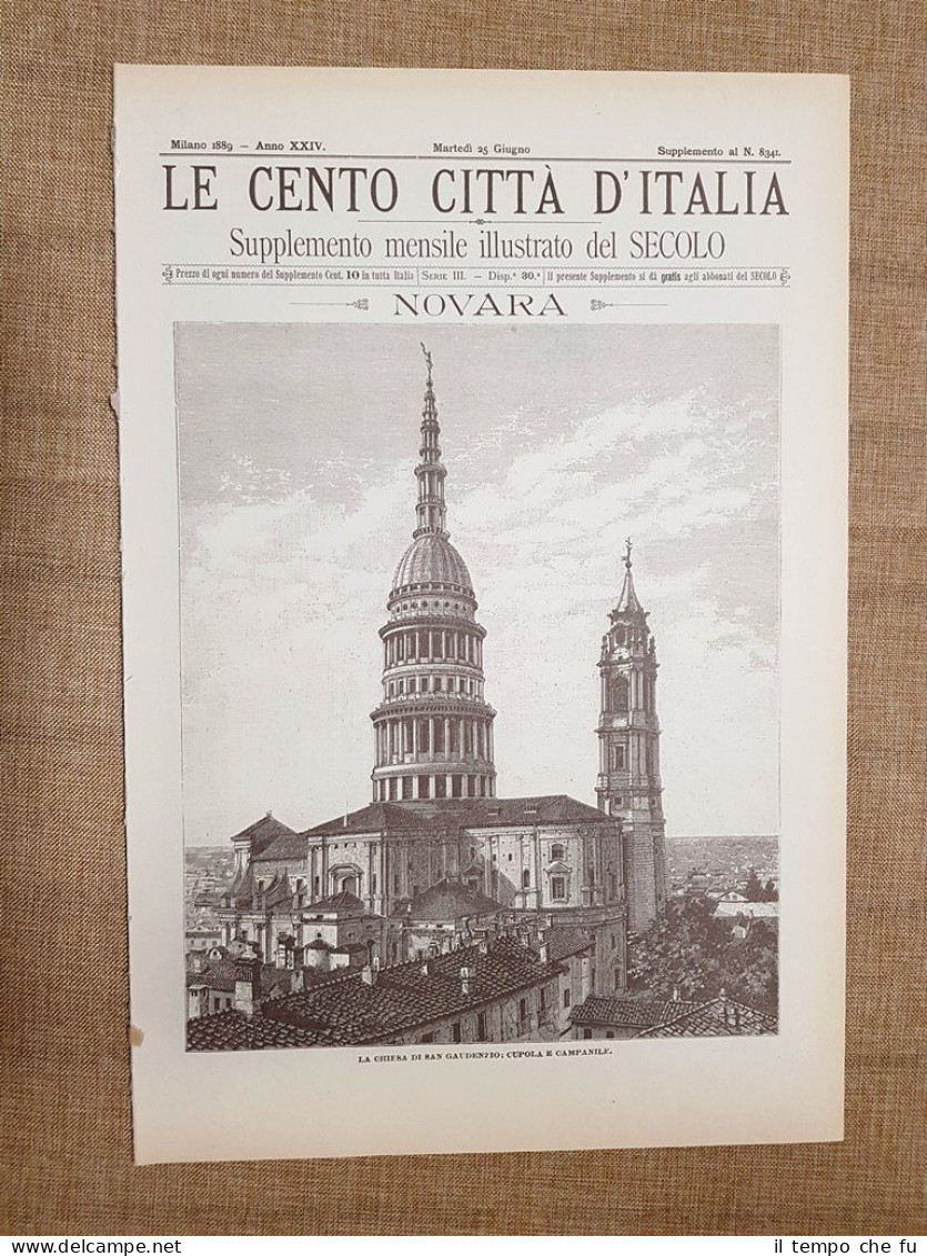 Le Cento Città d'Italia 25 giugno 1889 Novara Il Secolo …