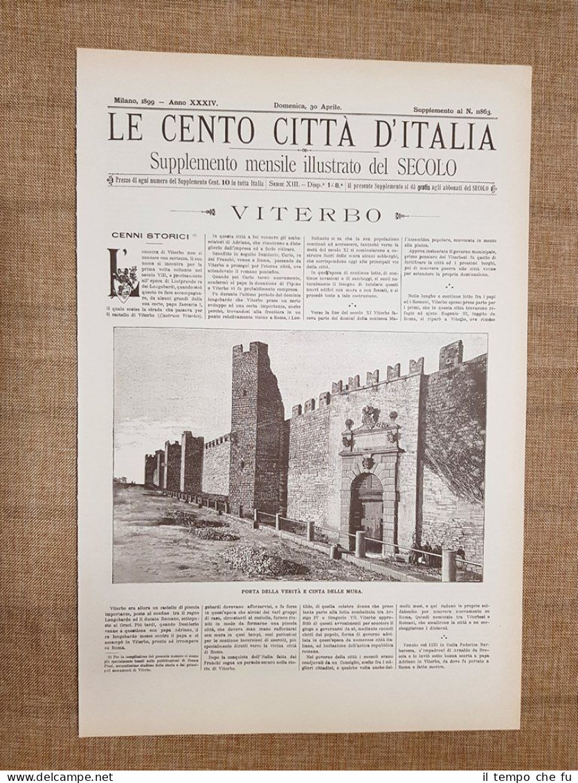 Le Cento Città d'Italia 30 aprile 1899 Viterbo Il Secolo …