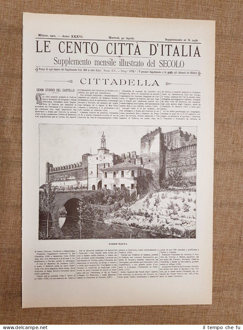 Le Cento Città d'Italia 30 aprile 1901 Cittadella Il Secolo …