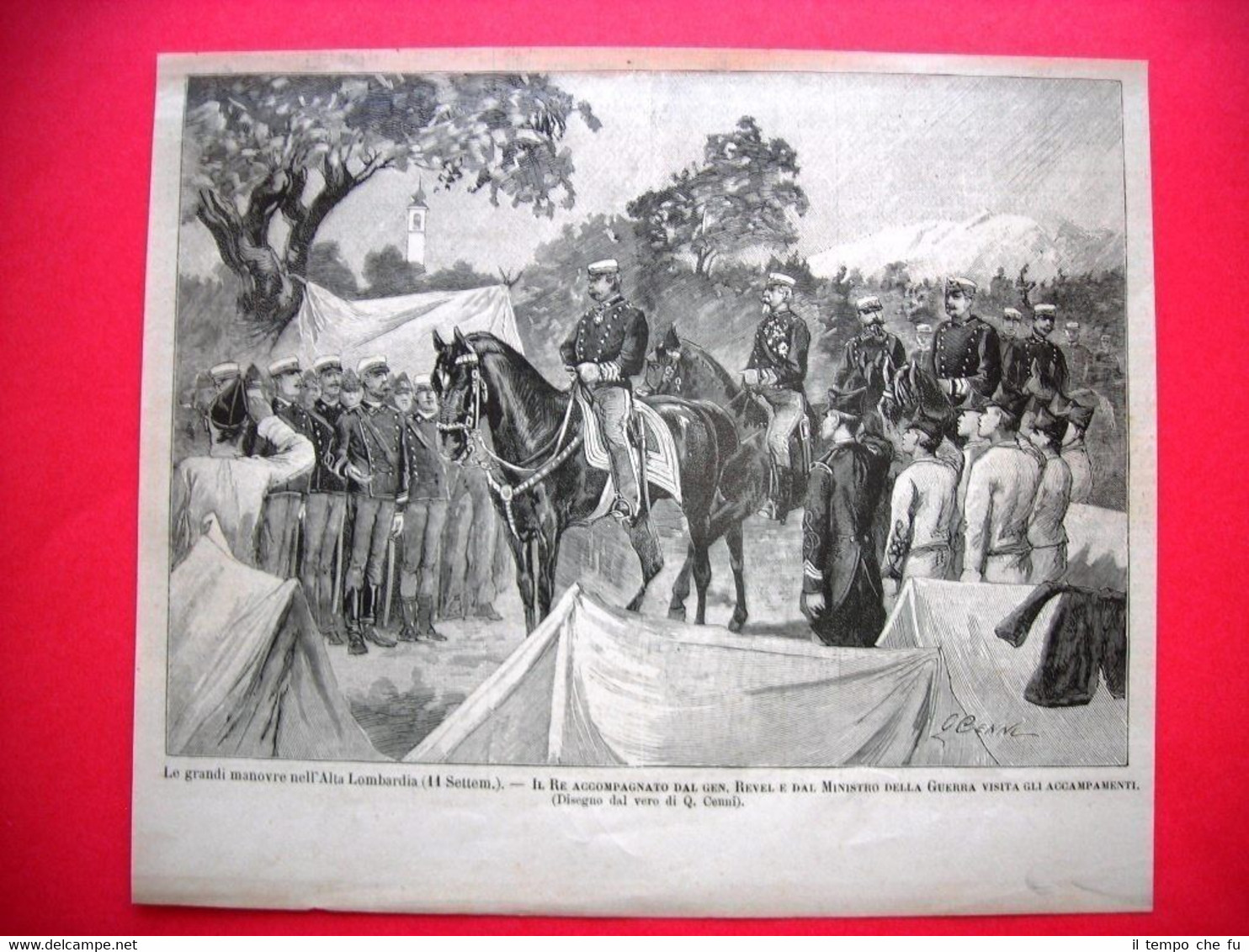 Le grandi manovre nell'Alta Lombardia nel 1885 -Il Re accompagnato …