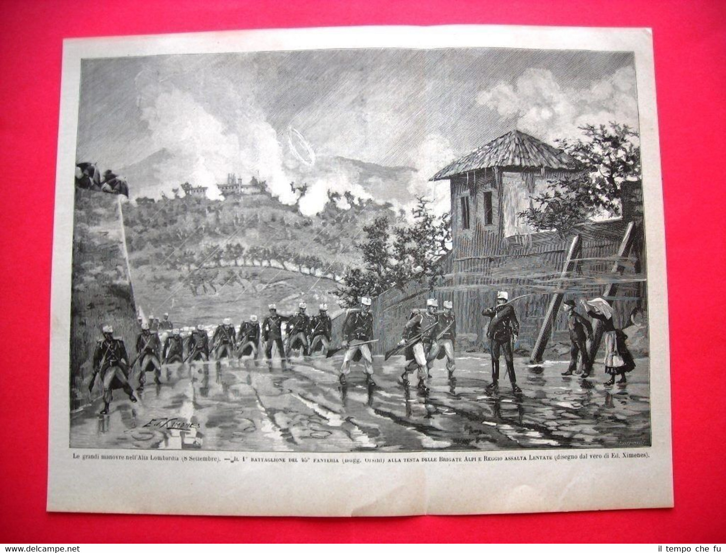 Le grandi manovre nell'Alta Lombardia nel 1885-Il 1° battaglione del …