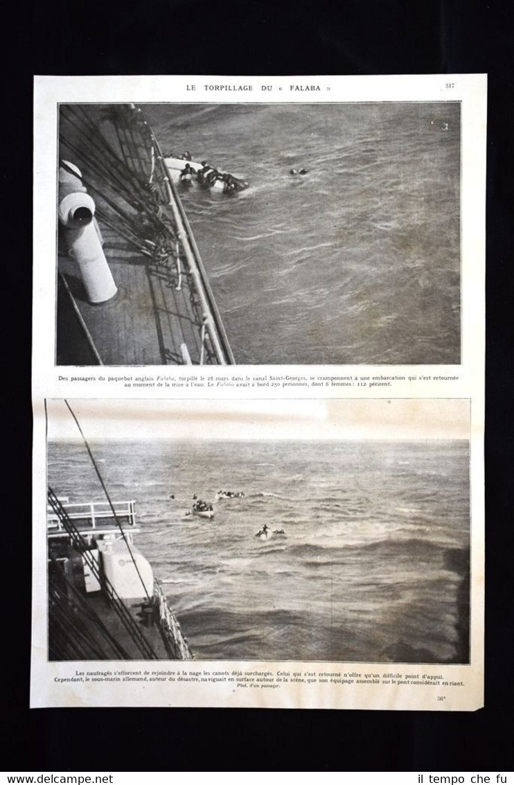 Le torpillage du "Falaba" WW1 Guerra 1914 - 1918