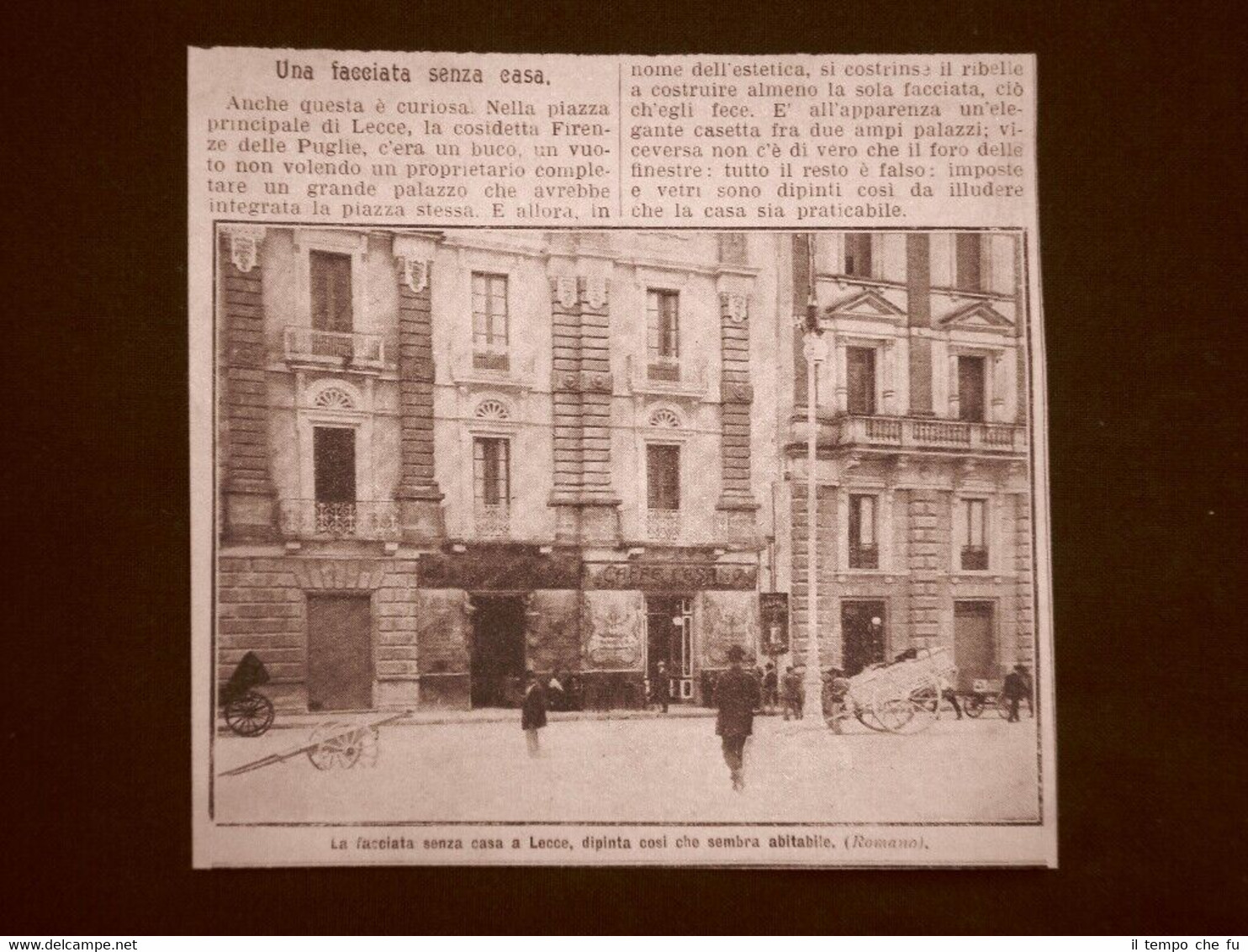 Lecce nel 1910 Piazza principale La facciata senza casa Puglia