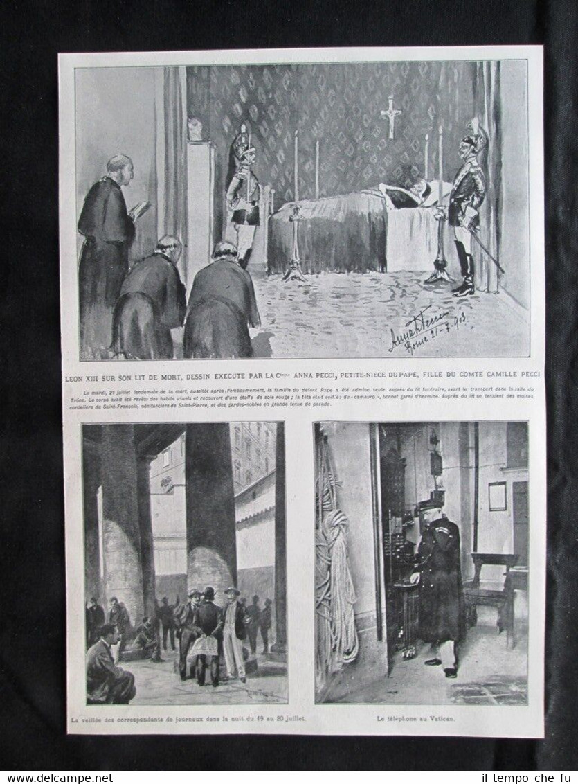 Leone XIII su letto di morte, disegno della contessa Anna …