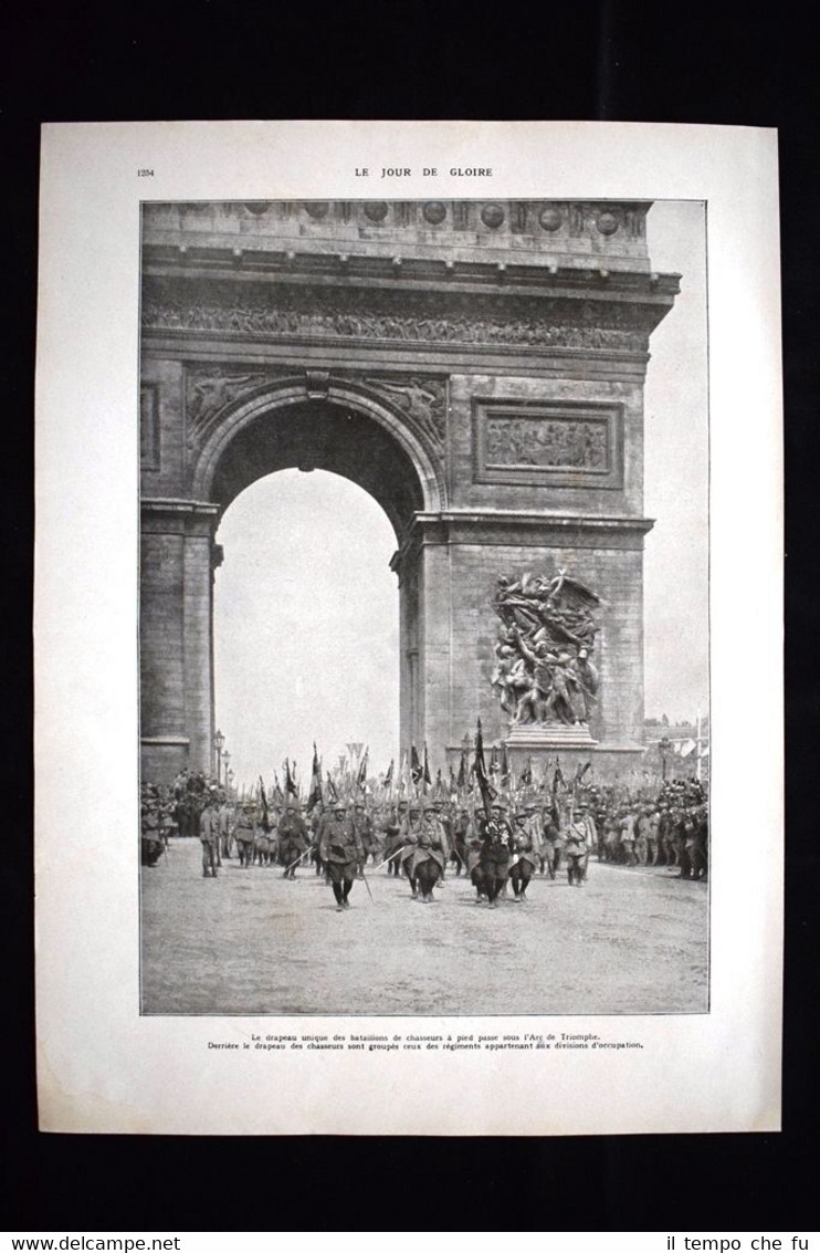 Les bataillons de chasseurs passe sous l'Arc de Triomphe WW1 …