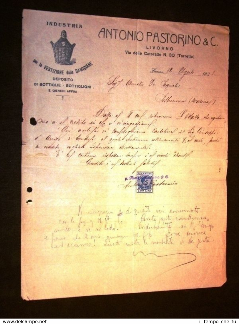 Lettera commerciale Industria Antonio Pastorino & C. di Livorno 12 …