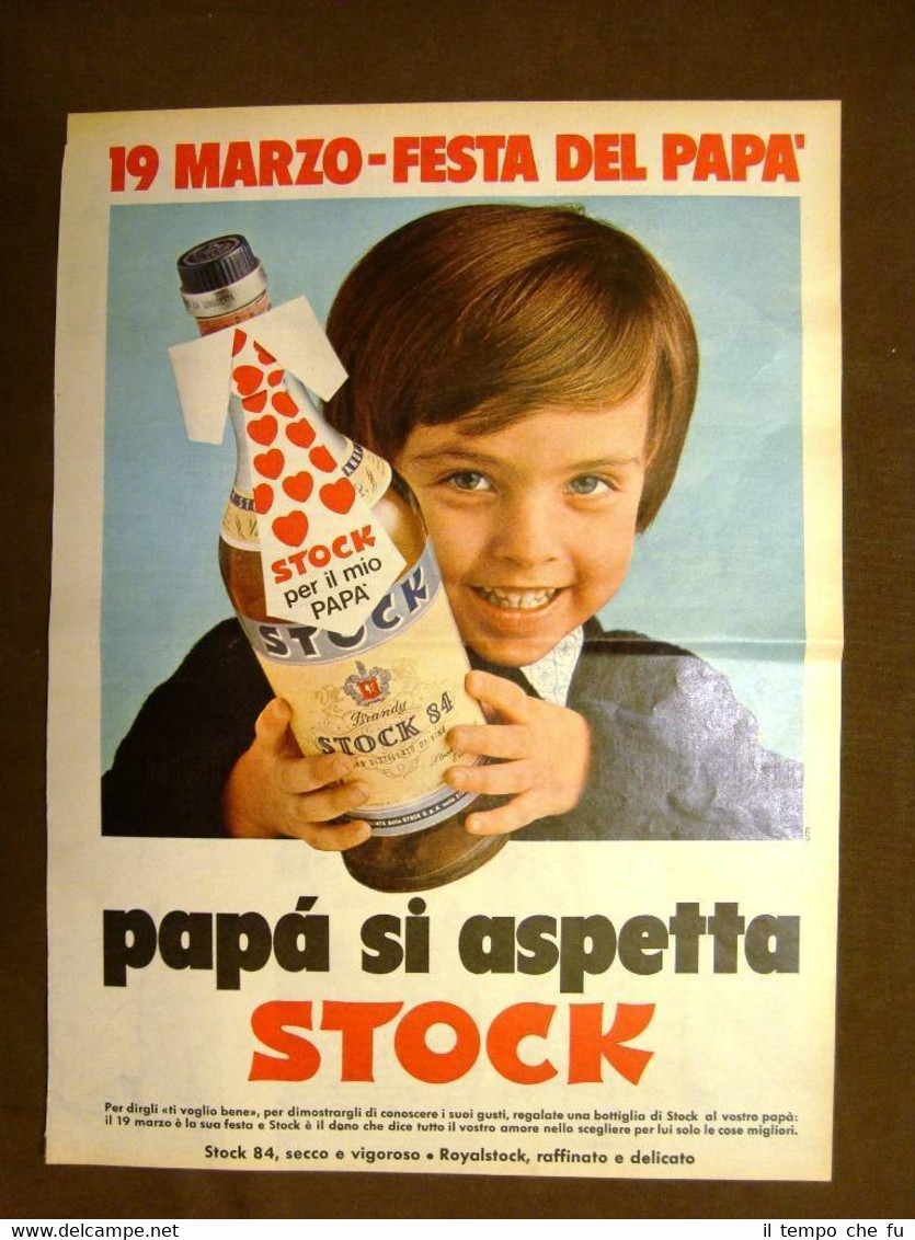 Liquore Stock Brandy Festa del Papà Pubblicità vintage anni '70
