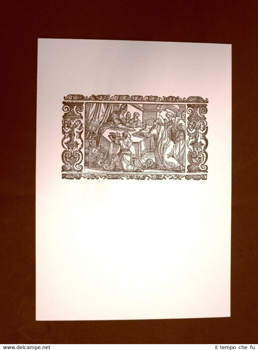 Litografia Natale Presentazione al tempio Biblia Sacra del 1669 Ristampa