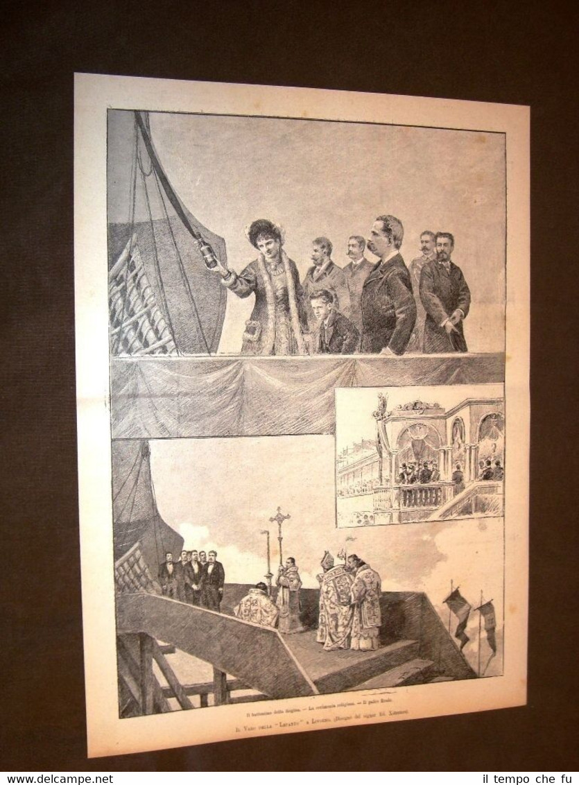 Livorno nel 1883 Varo nave Lepanto Re Umberto I di …