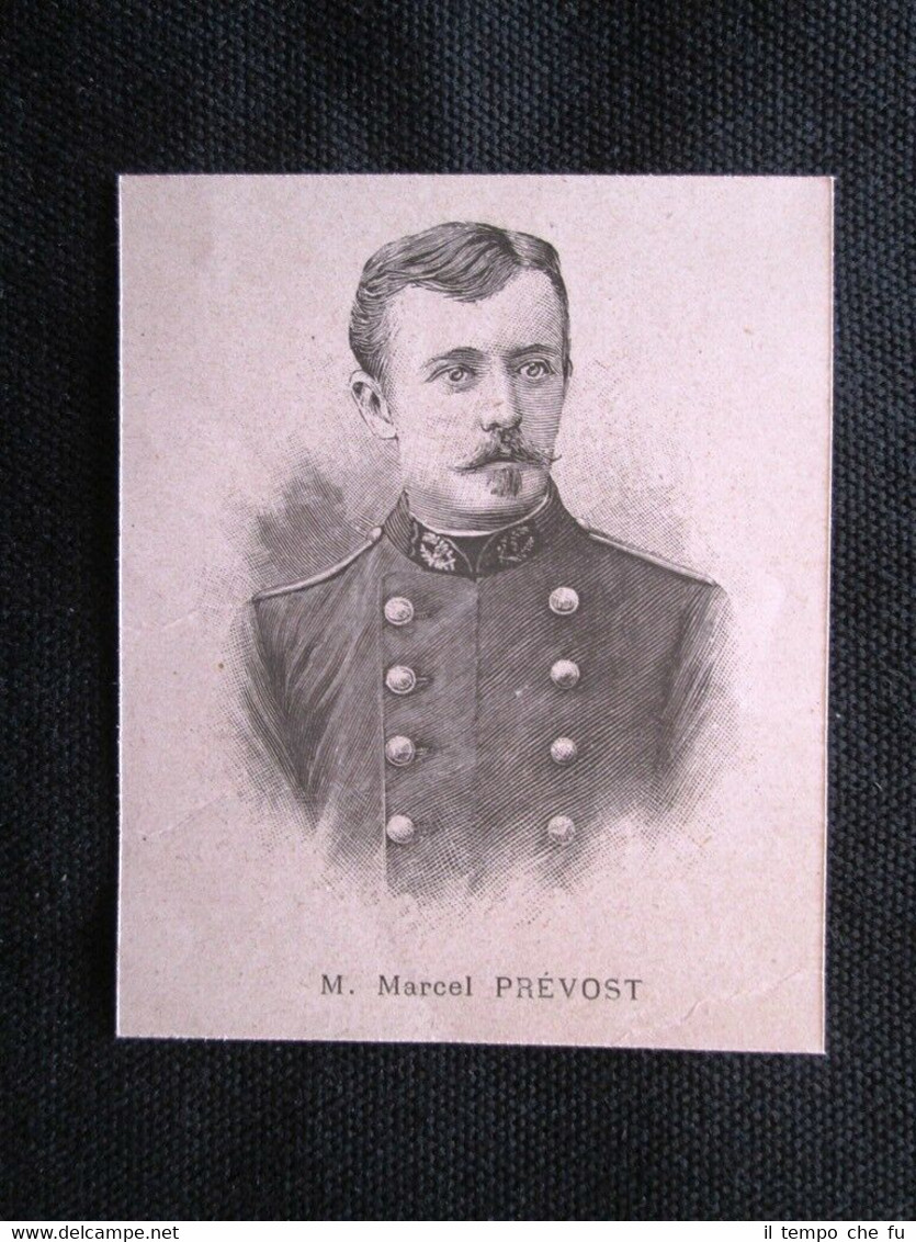 Lo scrittore francese Marcel Prevost Incisione del 1894