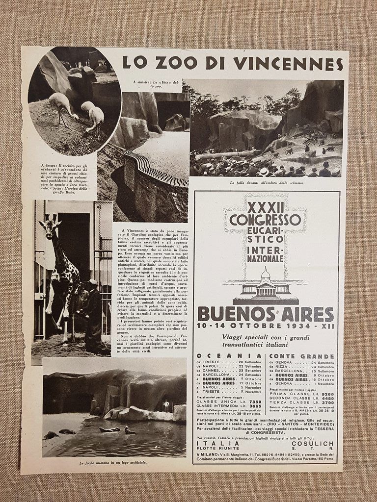 Lo Zoo di Vincennes negli anni 30 Francia