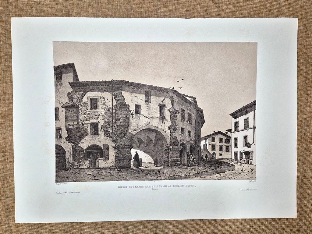 Lucca Resti dell'anfiteatro romano al Mercato Nuovo Durand Ciceri XIX …