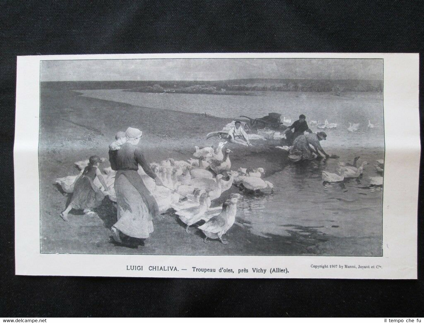 Luigi Chialiva - Truppa di oche, vicino a Vichy (Allier) …