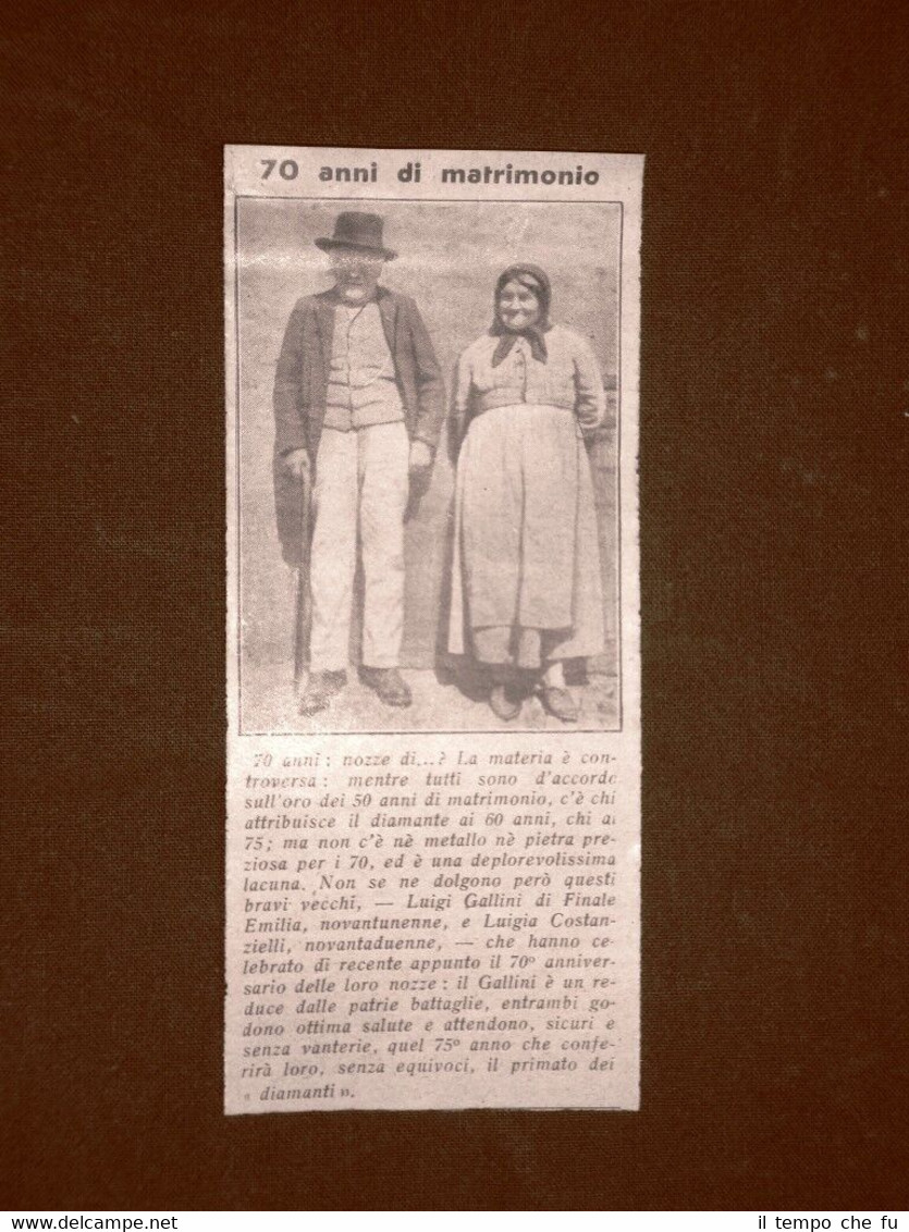 Luigi Gallini e Luigia Costanzielli di Finale Emilia nel 1935 …