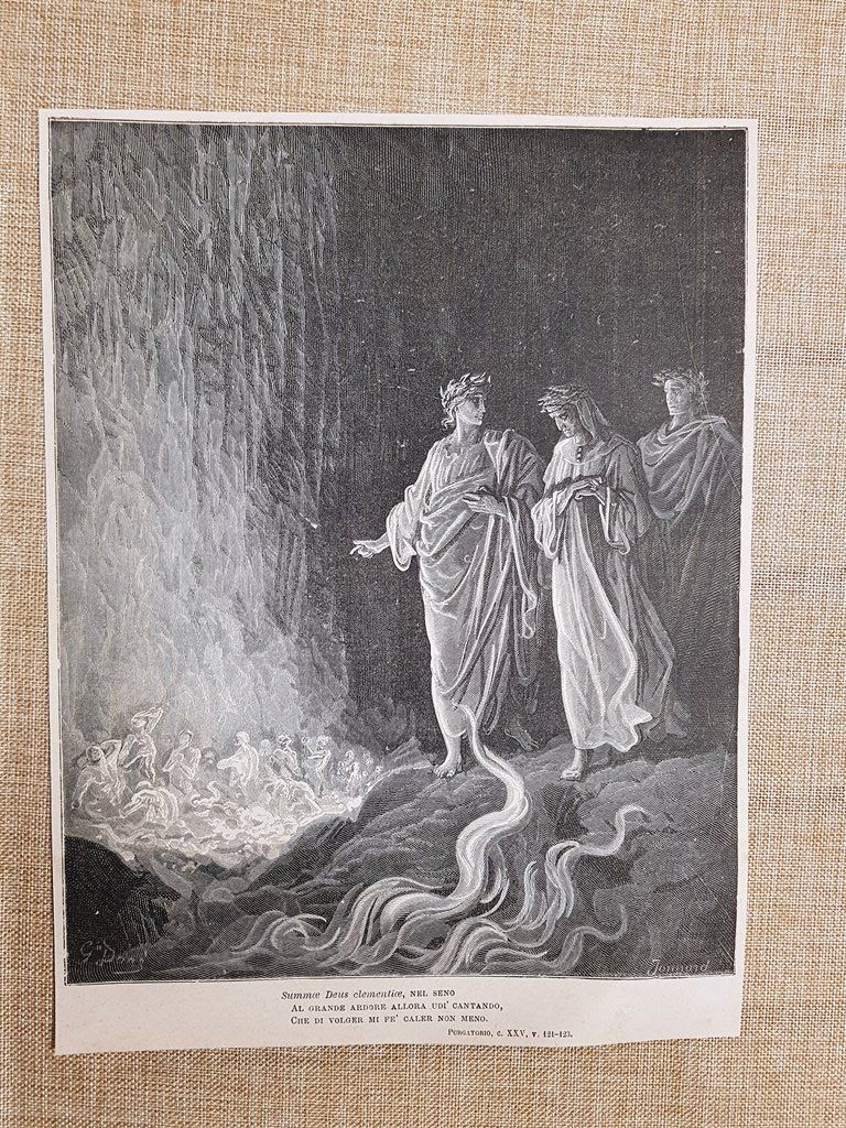 Lussuriosi Divina Commedia Purgatorio Incisione di Gustave Doré del 1887 …