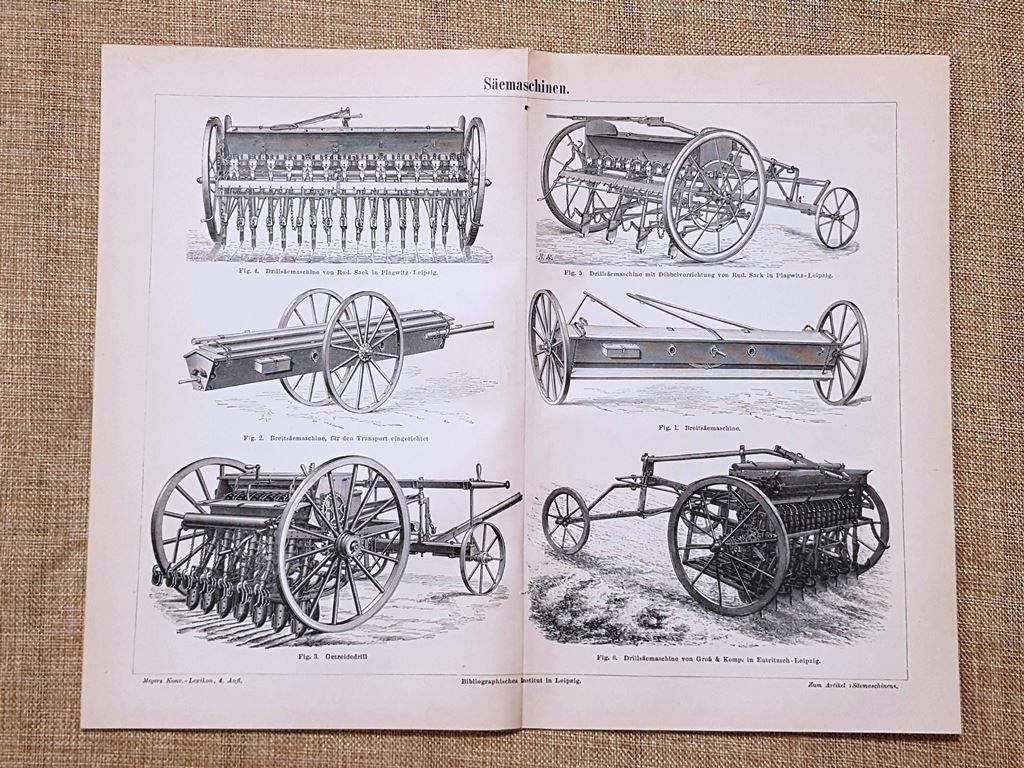 Macchine per la semina o per seminare Tavola del 1890