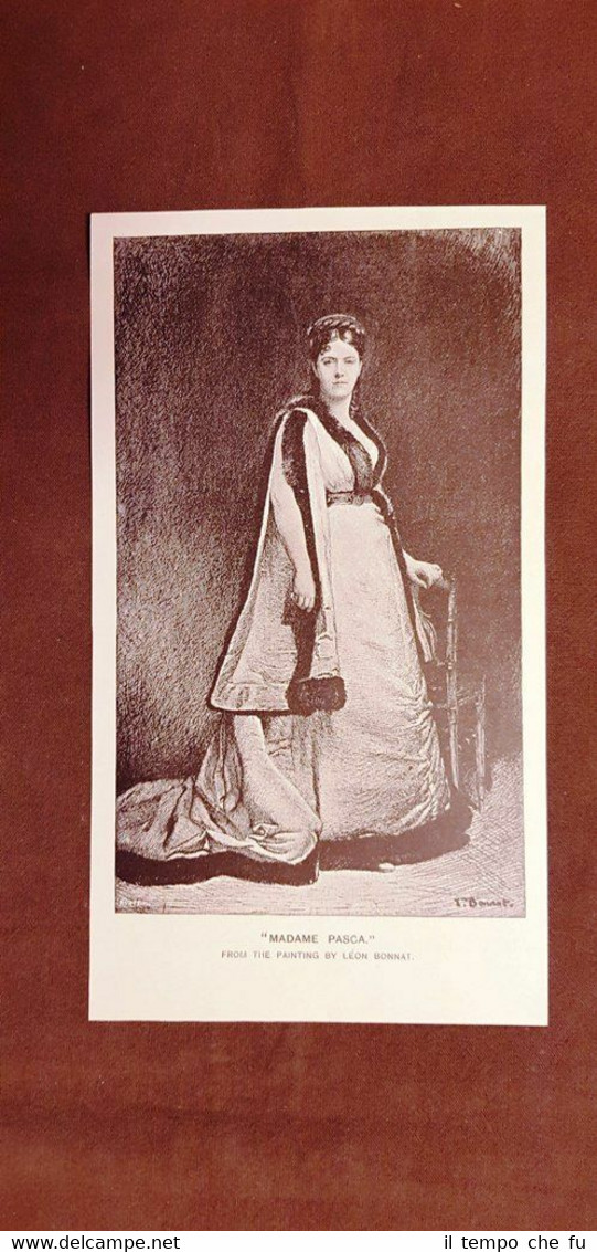 Madame Pasca Quadro di Leon Bonnat Stampa del 1888