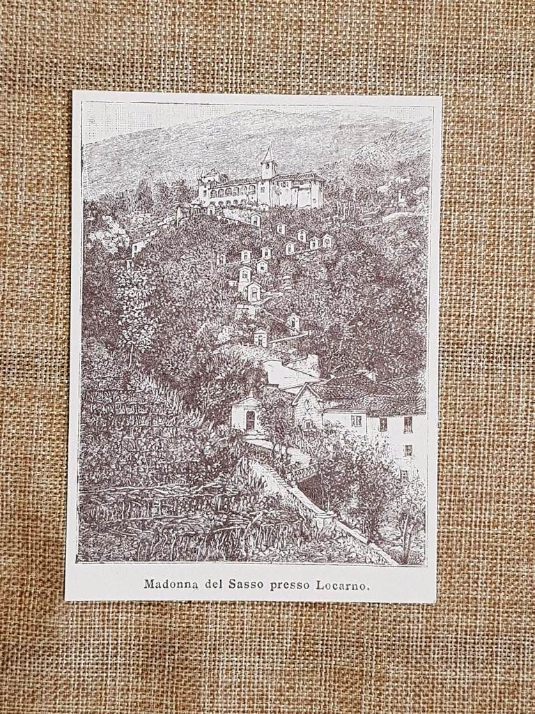 Madonna del Sasso presso Locarno nell'800 Ticino Svizzera