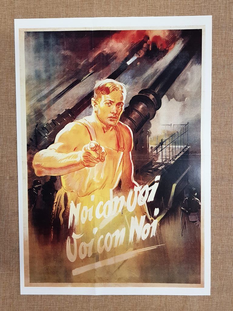 Manifesto di propaganda Fascista WW2 Ristampa di storica locandina cm …