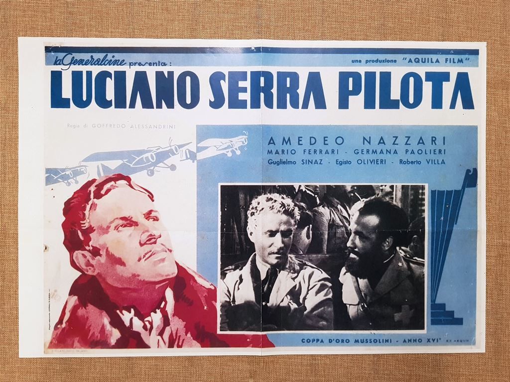 Manifesto Film Luciano Serra pilota Nazzari Ristampa di storica locandina …