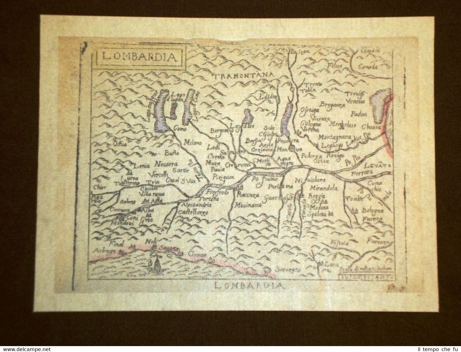 Mappa Lombardia Theatrum Orbis Terrarum 1724 Abraham Ortelius Ortelio Ristampa
