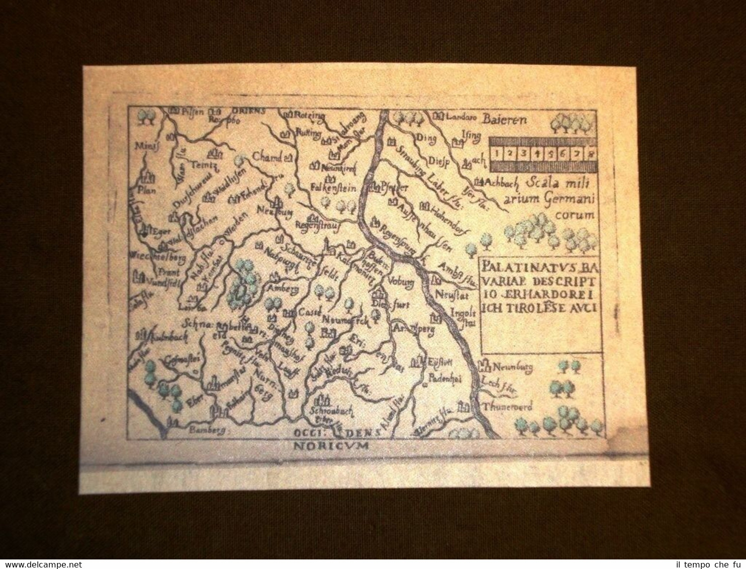 Mappa Palatinato Baviera Theatrum Orbis Terrarum 1724 Abraham Ortelius Ristampa