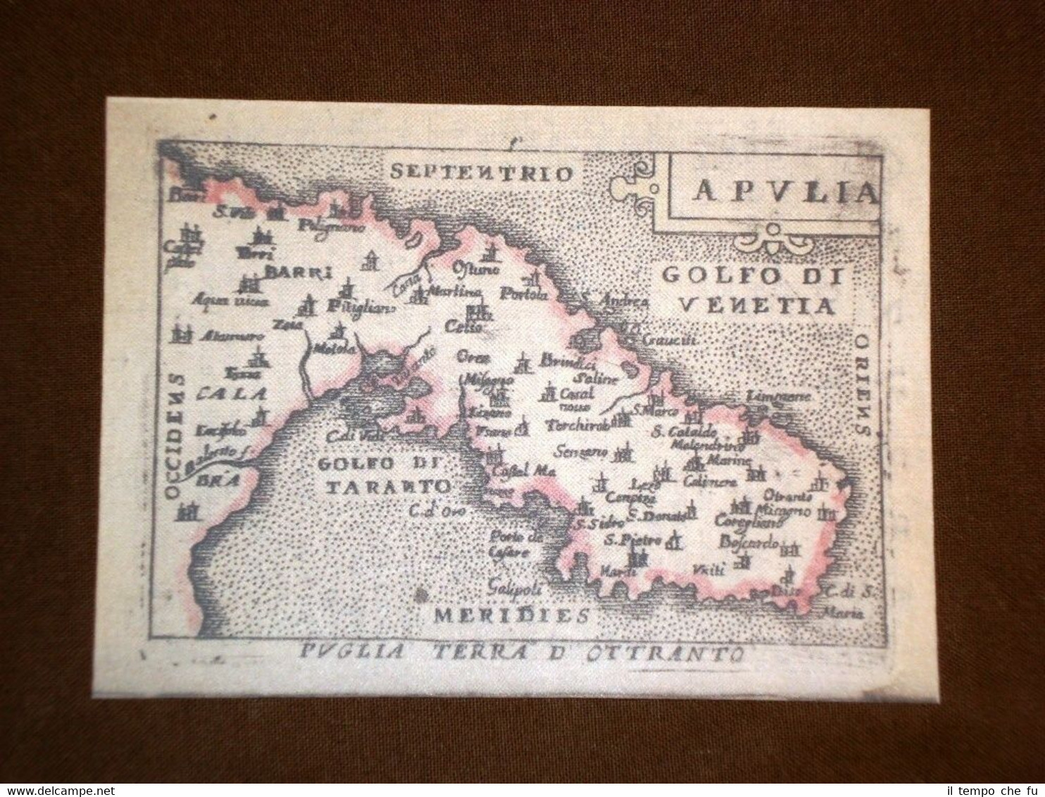 Mappa Puglia Theatrum Orbis Terrarum 1724 Abraham Ortelius Ortelio Ristampa