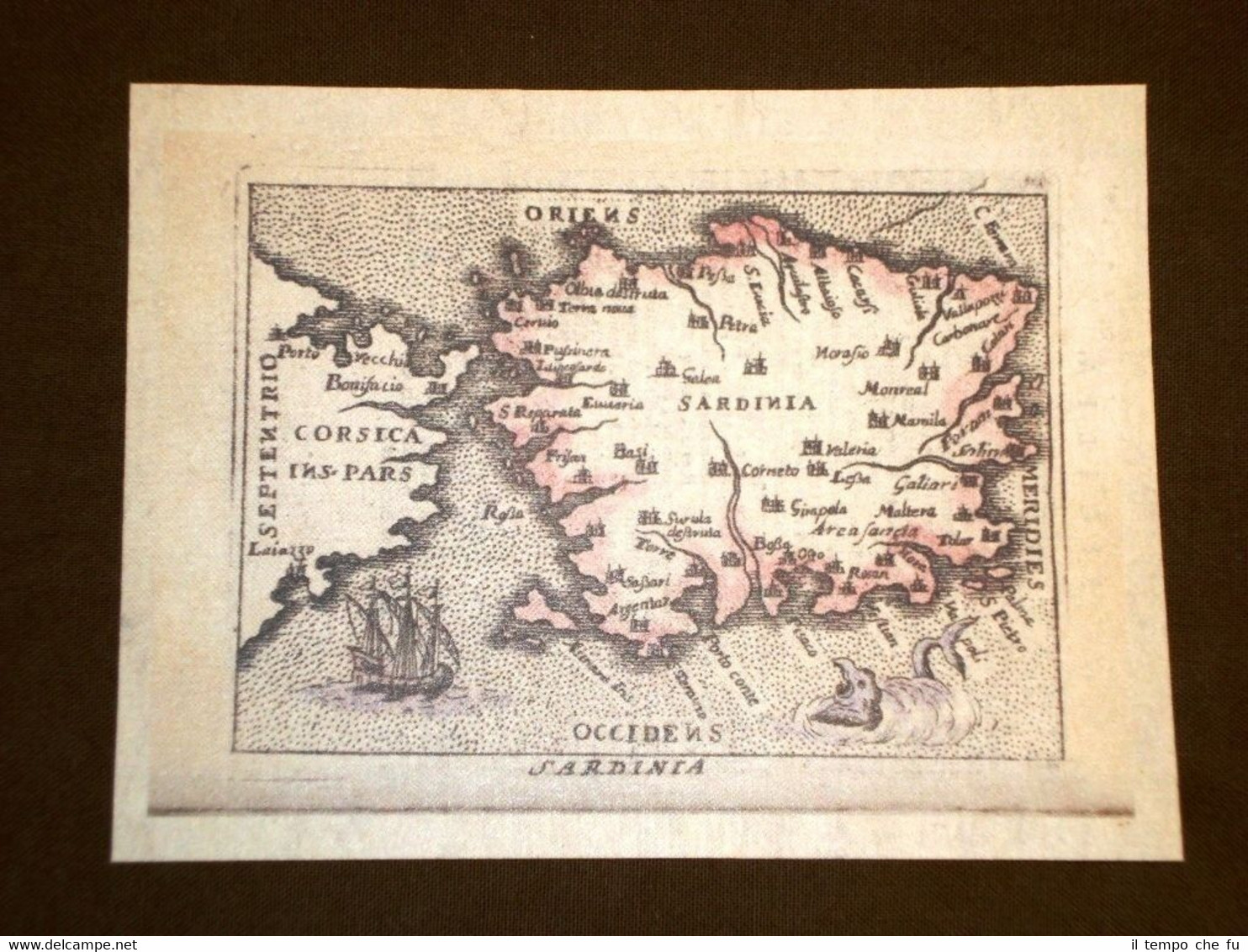 Mappa Sardegna Theatrum Orbis Terrarum 1724 Abraham Ortelius Ortelio Ristampa
