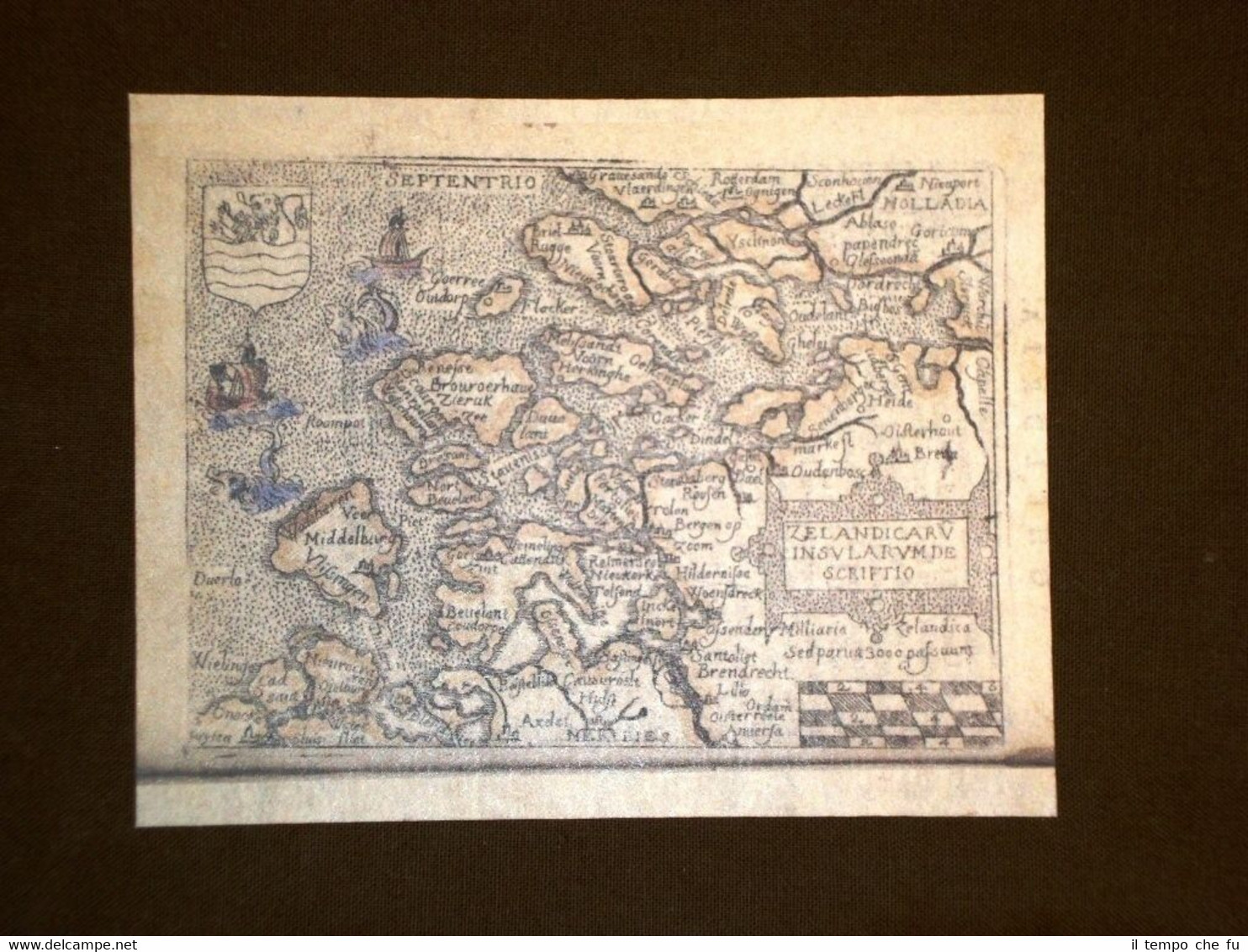 Mappa Zelanda o Zeeland Theatrum Orbis Terrarum 1724 Abraham Ortelius …