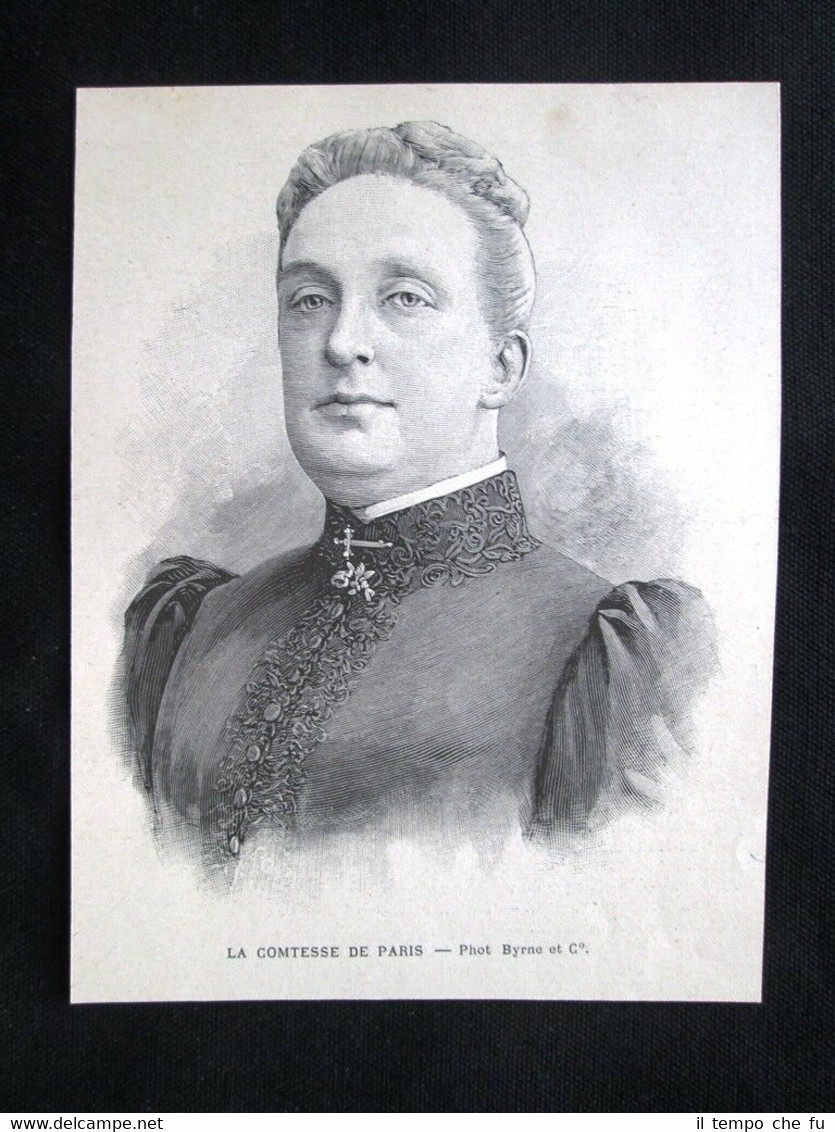 Maria Isabella, Contessa di Parigi, moglie di Luigi Filippo Incisione …