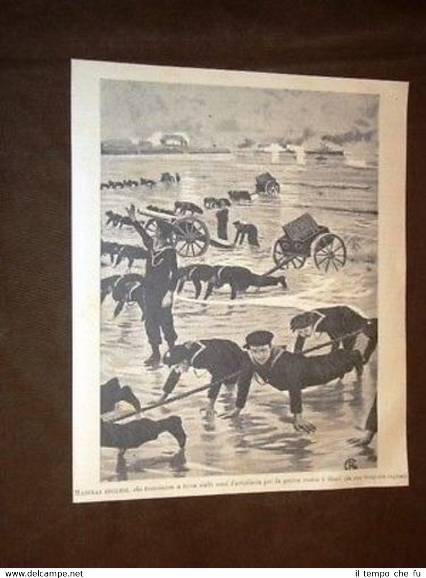 Marina inglese Marinai trascinano artiglieria vs Boeri