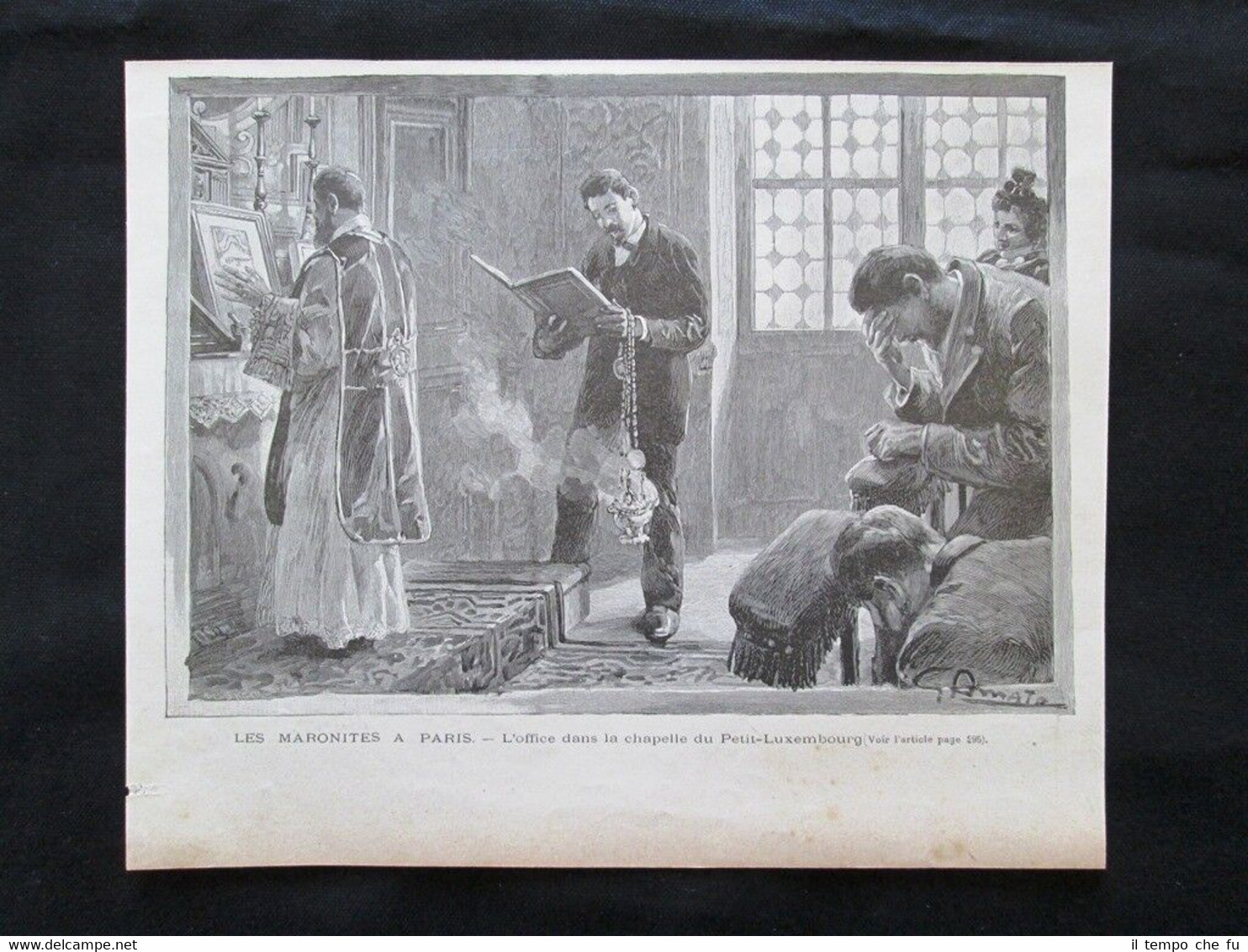 Maroniti a Parigi-Ufficio nella cappella del Petit Luxembourg Incisione del …