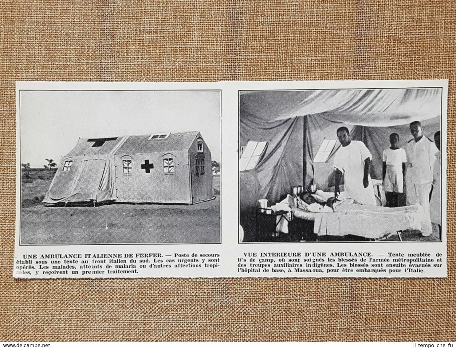 Massaua nel 1936 Un'ambulanza italiana da campo Eritrea Guerra