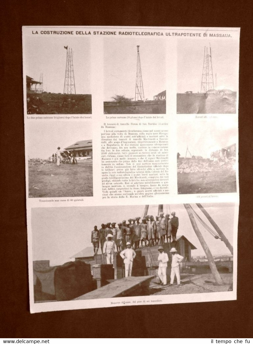 Massaua o Massawa nel 1910 Costruzione della stazione radiotelegrafica Telegrafo