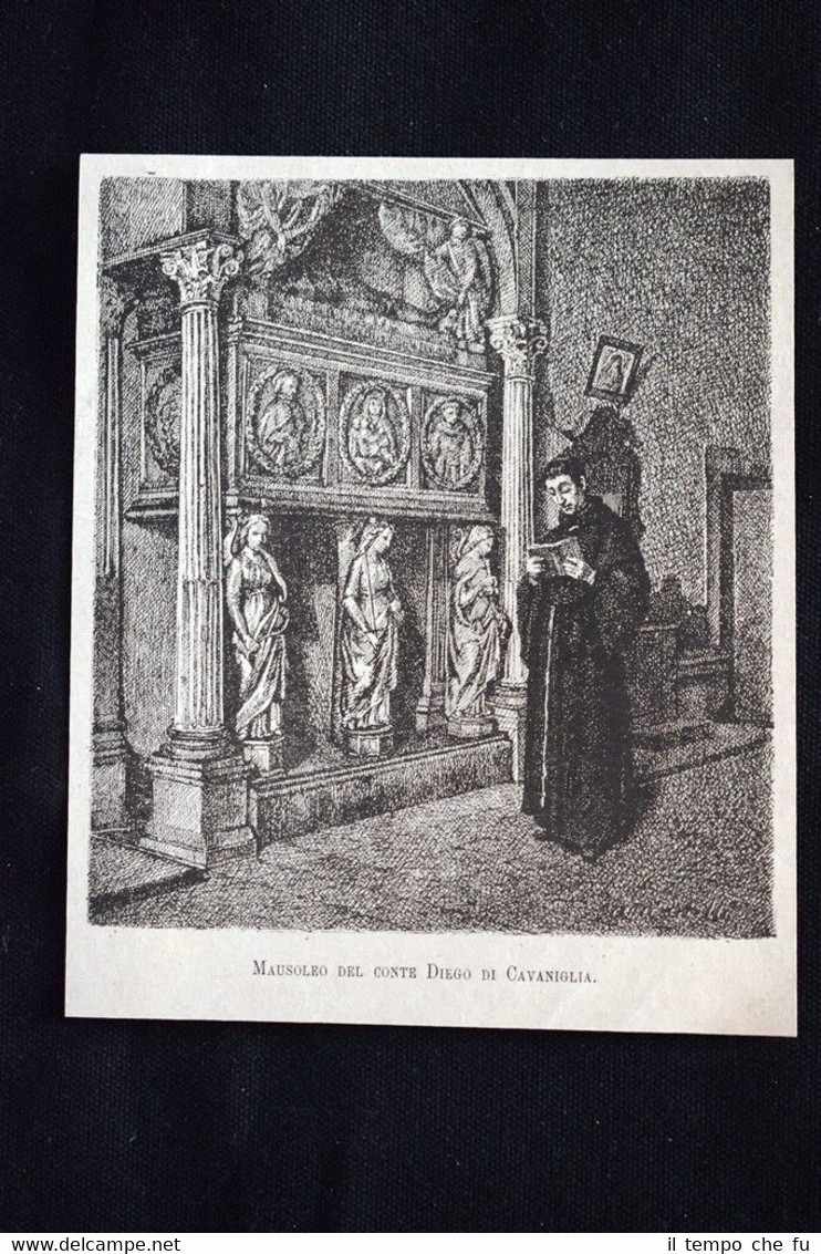 Mausoleo del Conte Diego di Cavaniglia Incisione del 1882