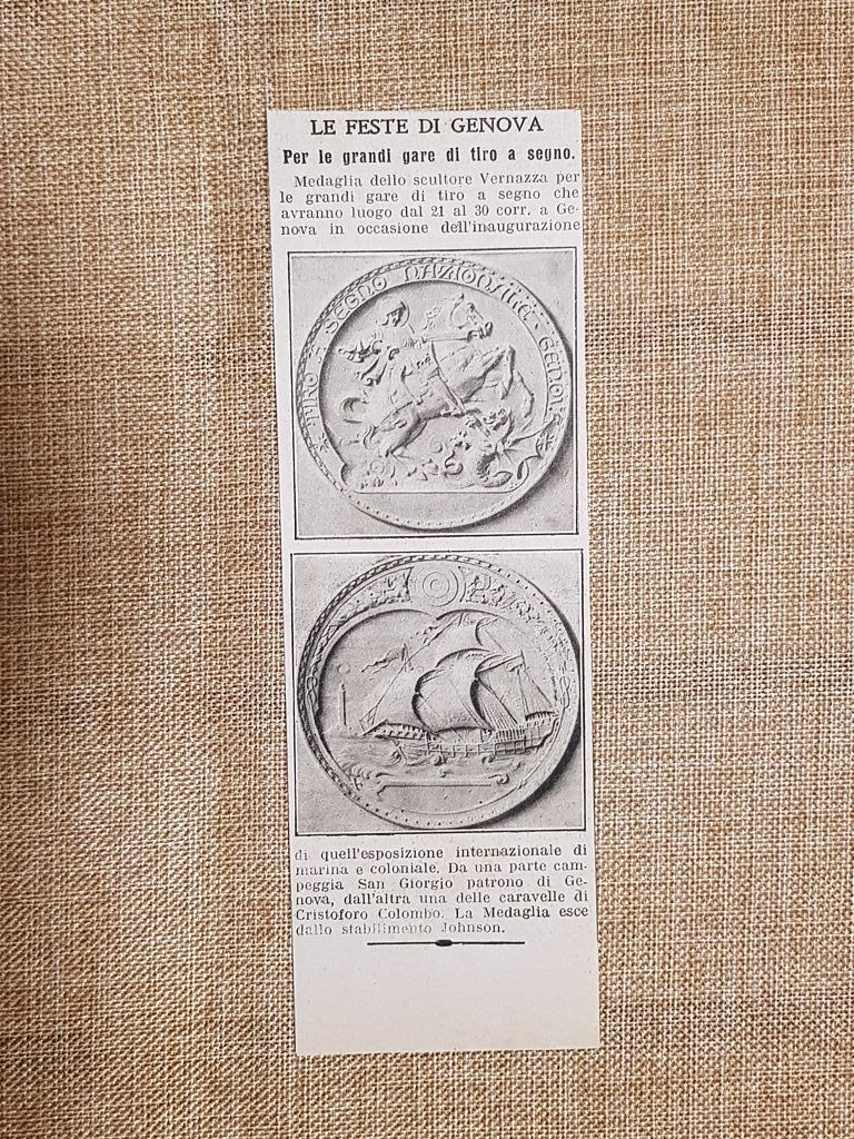 Medaglia per le gare di tiro a segno di Genova …