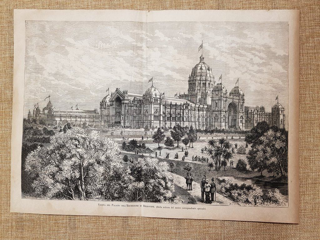Melbourne nel 1880 Veduta del Palazzo dell'Esposizione Australia