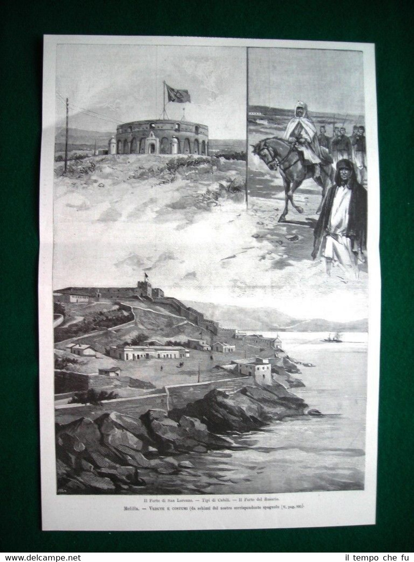 Melilla nel 1893 - Vedute e costumi, il Forte San …