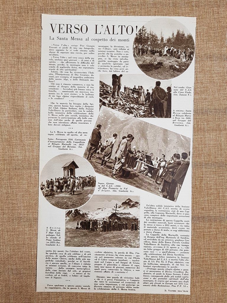 Messe in montagna negli anni 30 Cima Piada Gruppo del …